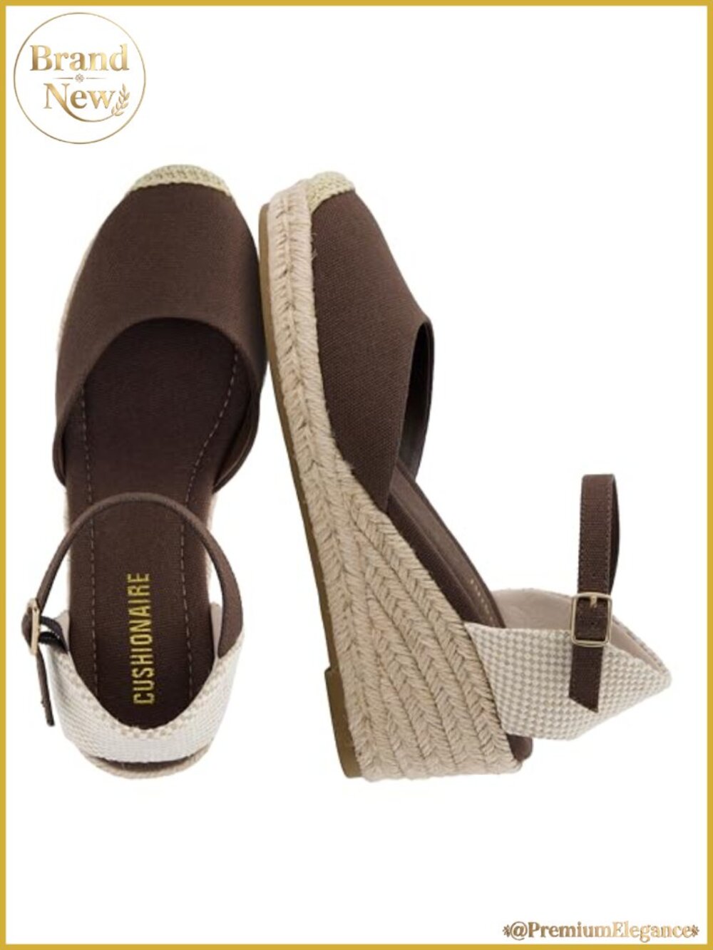 CUSHIONAIRE Elche Closed Toe Wedge Sandals Women Platform Espadrilles Buckle